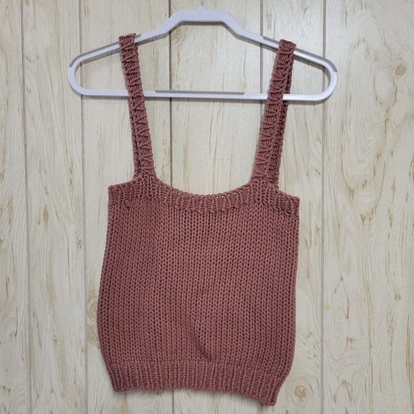 Jill Stuart Tank Cropped Chunky Knit Sleeveless Top M - Picture 1 of 5